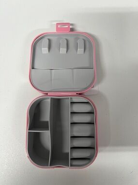 Pink & Gray Portable Jewelry Organizer Case